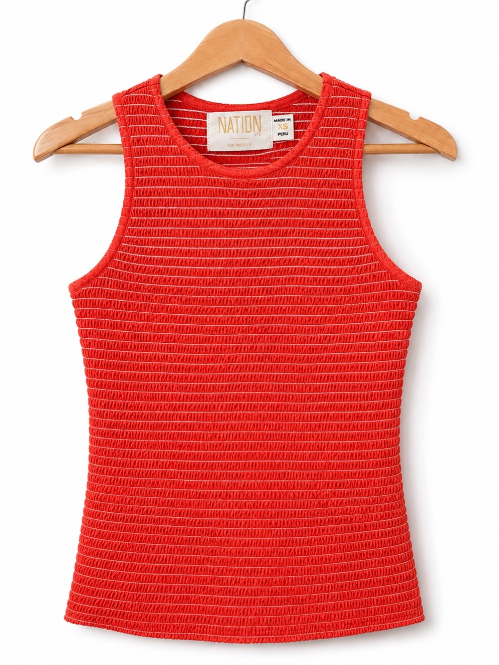 Nation LTD Red Ribbed Tank Top